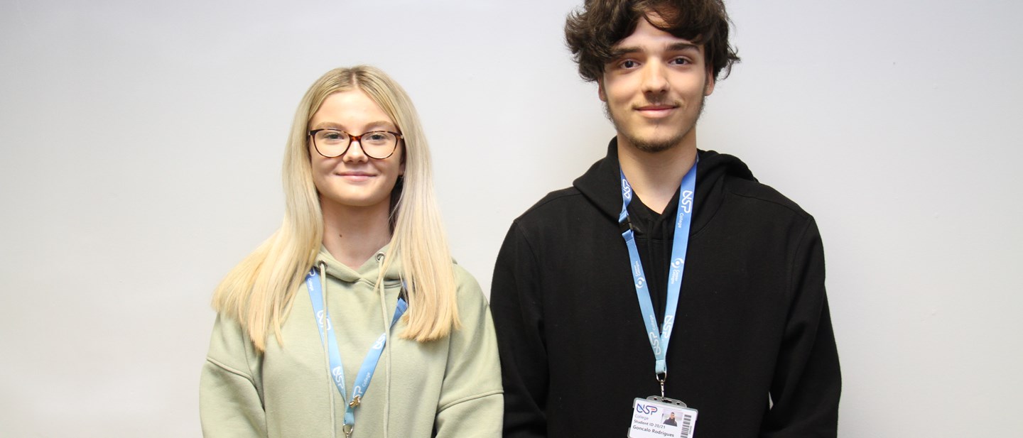 Kacey Darch and Goncalo Rodrigues, BTEC Level 3 Extended Diploma Business students