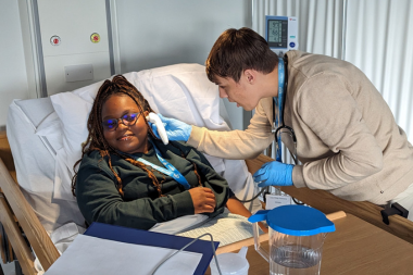 Students working in the simulated hospital